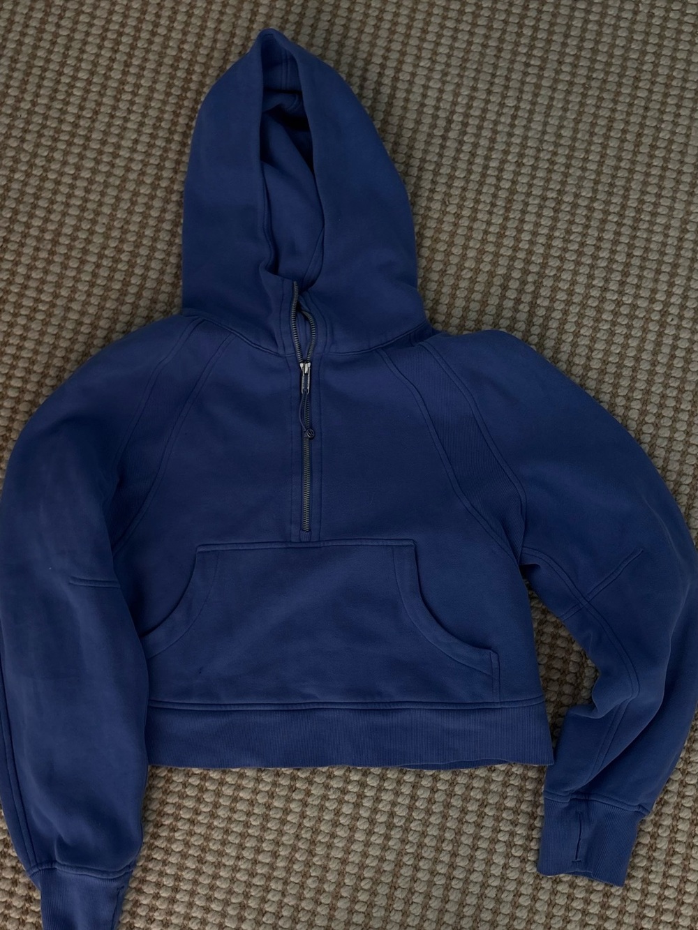 lululemon athletica blue Scuba Half-Zip Hooded Crop Sweatshirt